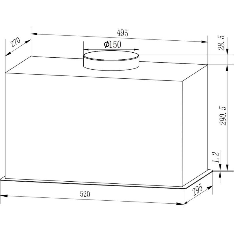 Вытяжка Interline SENSE BL A/60 PB/2/T