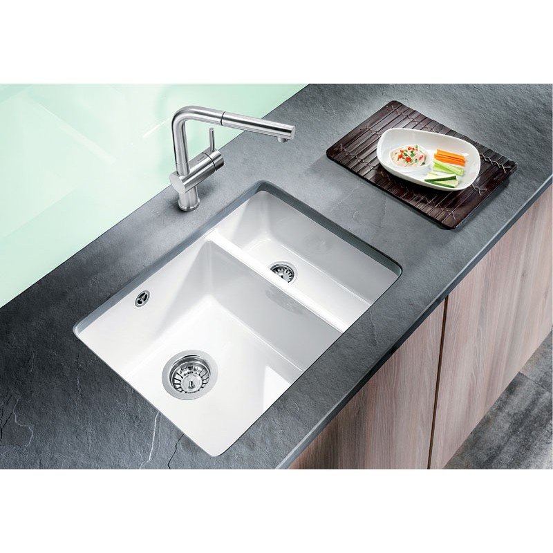 Кухонная мойка Blanco SUBLINE 350/150-U (514522) глянцевый белый