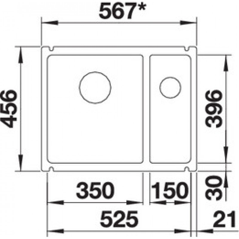 Кухонная мойка Blanco SUBLINE 350/150-U (514522) глянцевый белый