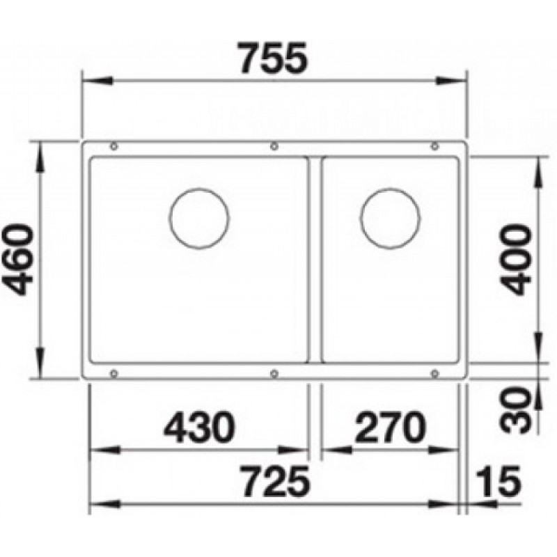Кухонна мийка Blanco SUBLINE 430/270-U (525991) чорний