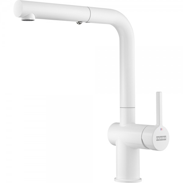 Кухонный смеситель Franke Active L Pull Out (115.0653.383) белый матовый