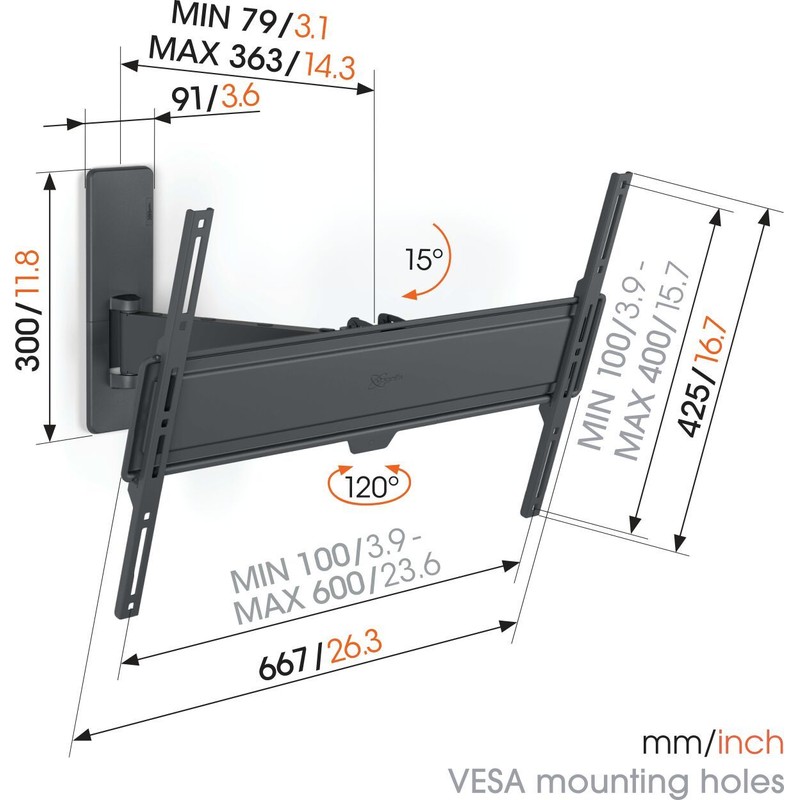 Кріплення для телевізора Vogels TVM 1623 Black