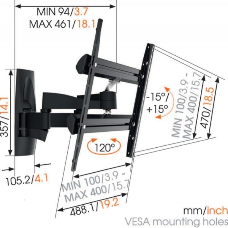 Кріплення для телевізора Vogels WALL 3250 Black